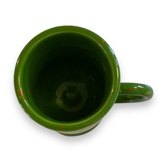 Vintage 70s Handmade Ceramic Psychedelic Green Yellow Orange Irish Coffee Mug - Picture 14 of 16